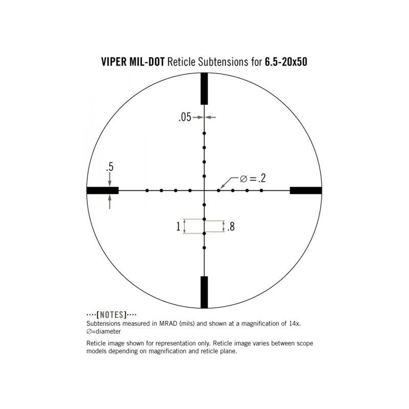 Puškohľad VORTEX Viper 6,5-20x50 PA s krížom MIL-DOT MOA 5